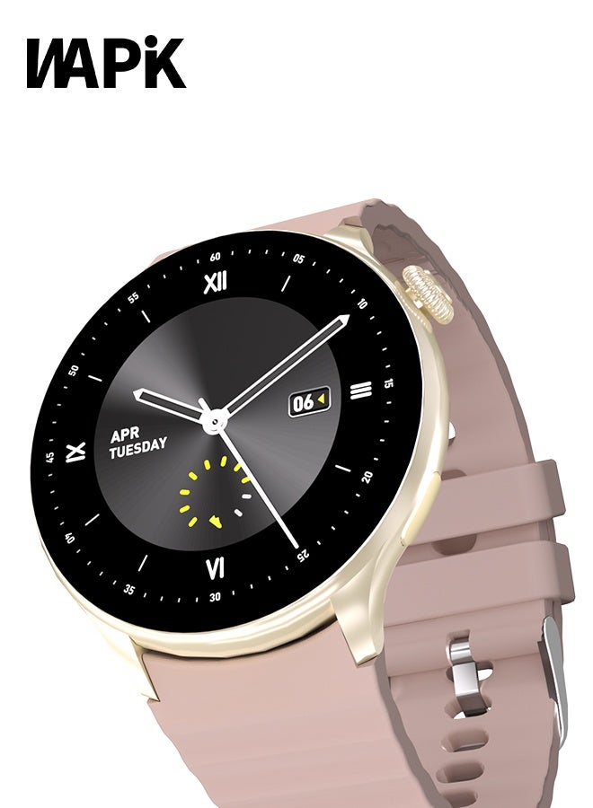 وابيك ساعة ذكية من العلامة التجارية الكورية Y5، ساعة أعمال مقاومة للماء، تتصل بالبلوتوث، متوافقة مع أندرويد وiOS، للرجال، بطبقة طلاء فراغي من الزنك، مراقبة معدل ضربات القلب، ذهبية. - Image 1